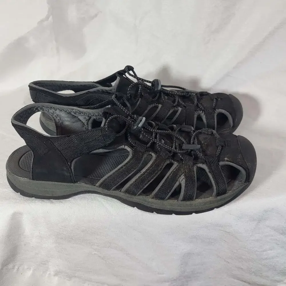 Croft & Barrow Black Athletic Hiking Sandals with Bungee Laces, men's 10.5